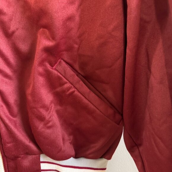 Vintage Bike by Southern Athletic Burgundy Satin ( Poly) Bomber Jacket, Size S - Picture 6 of 8